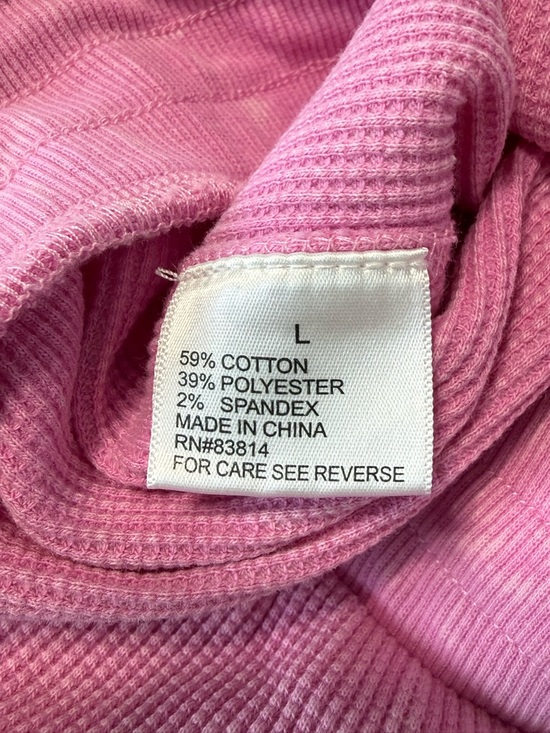 Sundry Sonnyside Pink Waffle Knit Wide Leg Pants Large Lounge Relaxed Fit - Picture 7 of 11